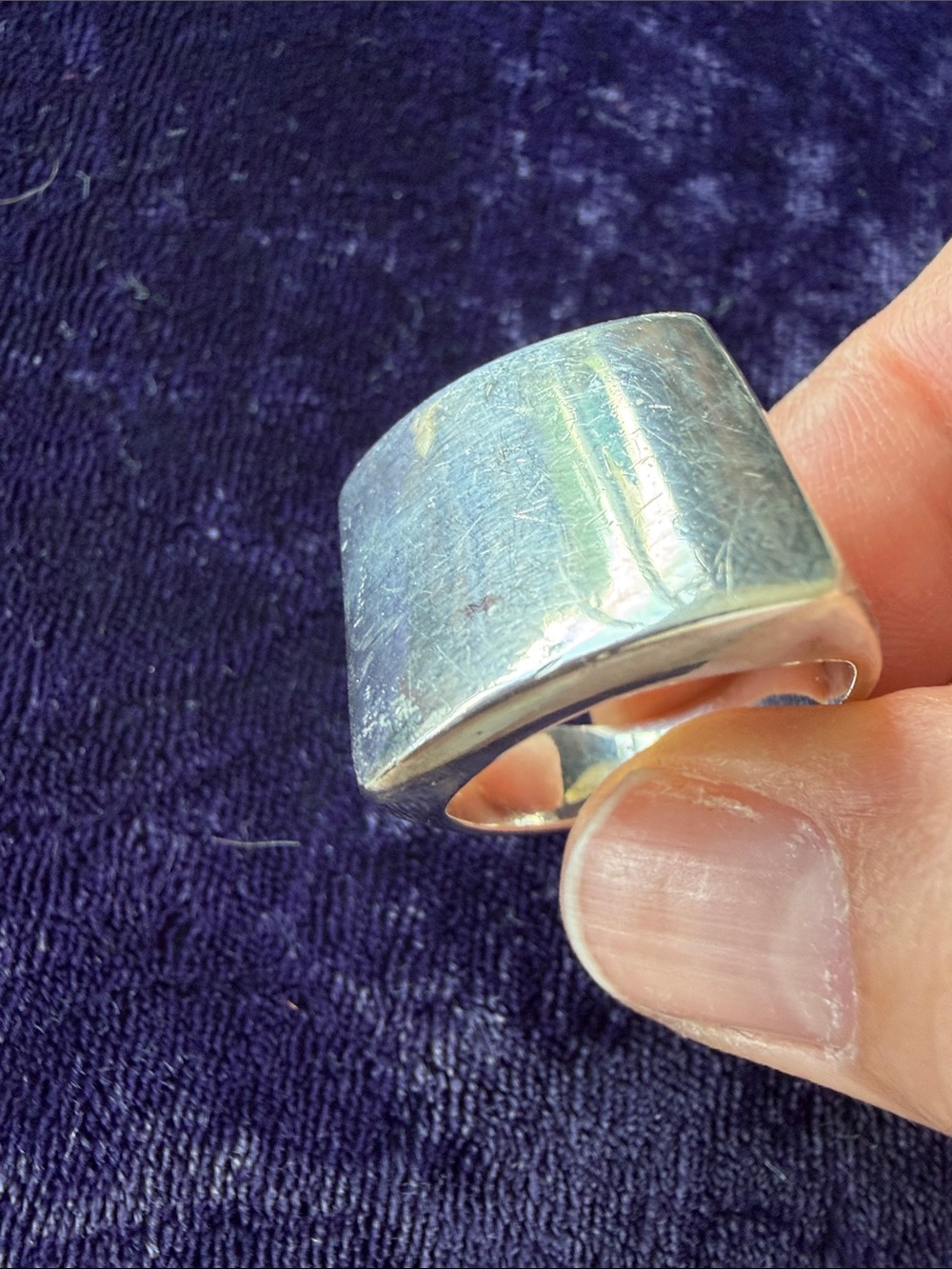 Vintage 925 sterling silver bold statement signet ring size 8.5
